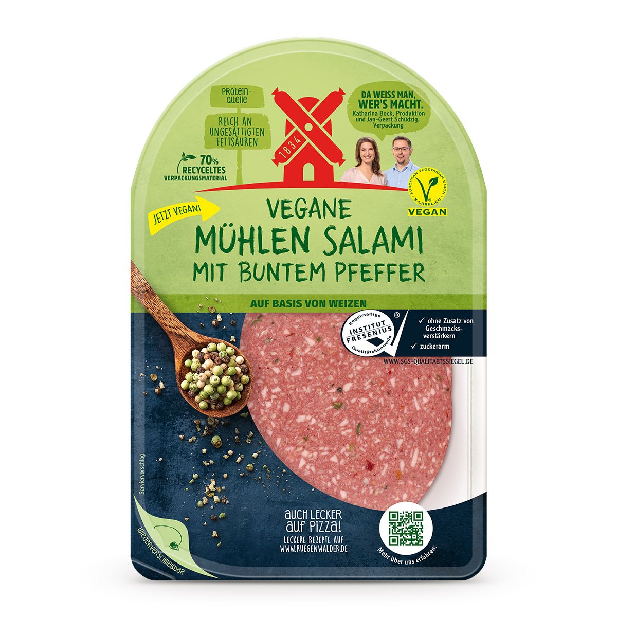 Vegane M hlen Salami Bunter Pfeffer Mit FrankenFresh Liefern Lassen 