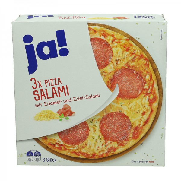 3x Steinofen Pizza Salami mit Edamer und Edelsalami, 3x350g