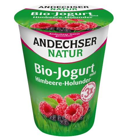 Andechser Bio Joghurt Himbeere-Holunder 3,8% 400g