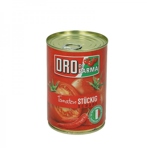 Oro di Parma Tomaten Stückig Scharf 425ml Dose, 400g