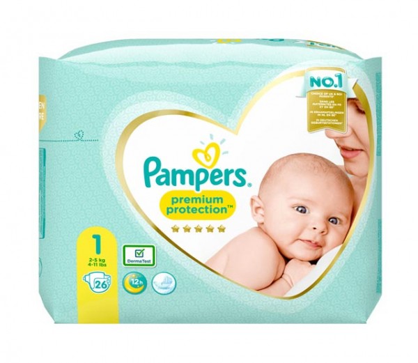 Pampers Premium Protection Windeln Größe 1, 26 Stück