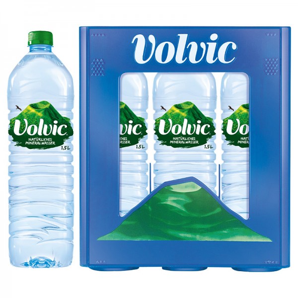 Volvic Mineralwasser, Kasten mit 6 x 1,5L PET Flaschen