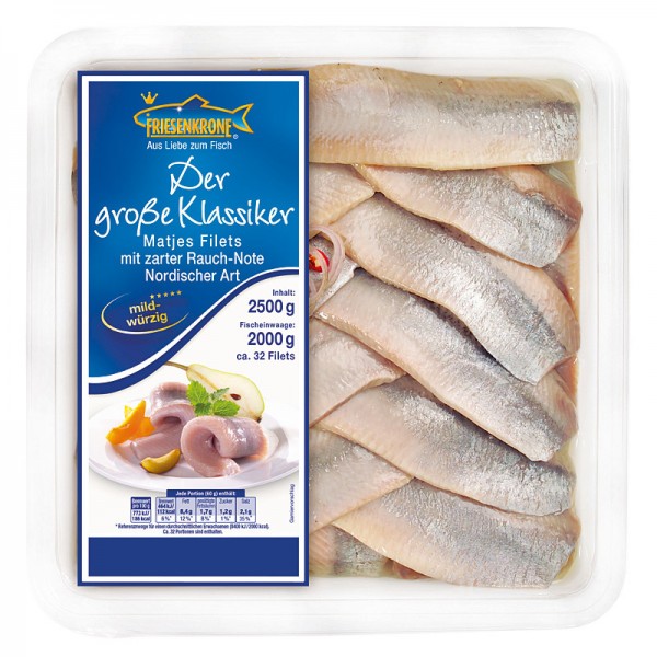 Friesenkrone Der große Klassiker Matjes Filets mit zarter Rauch-Note XXL Packung