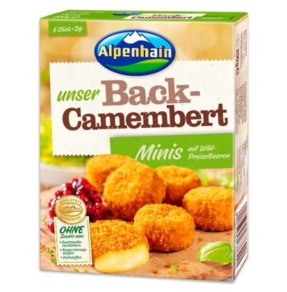 Alpenhain Leckerbissen Back-Camembert Minis mit Wildpreiselbeeren 200g