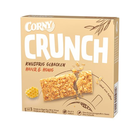 Corny Crunch Hafer & Honig Müsliriegel, 3 Riegel á 40g