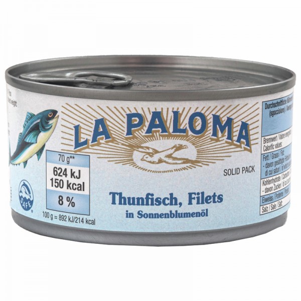 La Paloma Thunfischfilet in Öl 195g