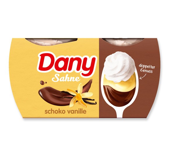 Danone Dany Sahne Schoko Vanille Pudding 4x115g