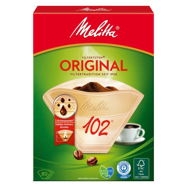 Melitta Original Filtertüten Aroma 102, 80 Stück Packung