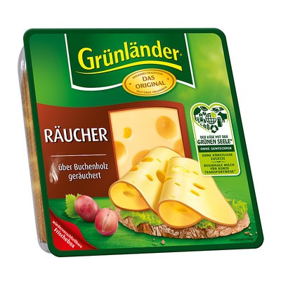 Grünländer Räucher Käse in Scheiben 48% 120g