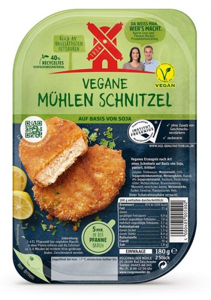 Rügenwalder Mühle Vegane Mühlen Schnitzel klassisch 180g