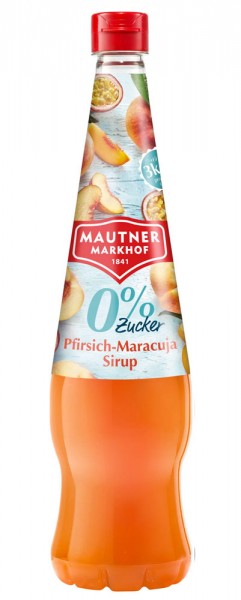 Mautner Markhof Pfirsich Maracuja Sirup mit 0% Zucker Zusatz