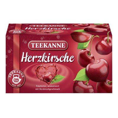 Teekanne Herzkirsche 20x3g