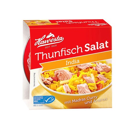 Hawesta Thunfisch Salat India, MSC-zertifiziert 160g