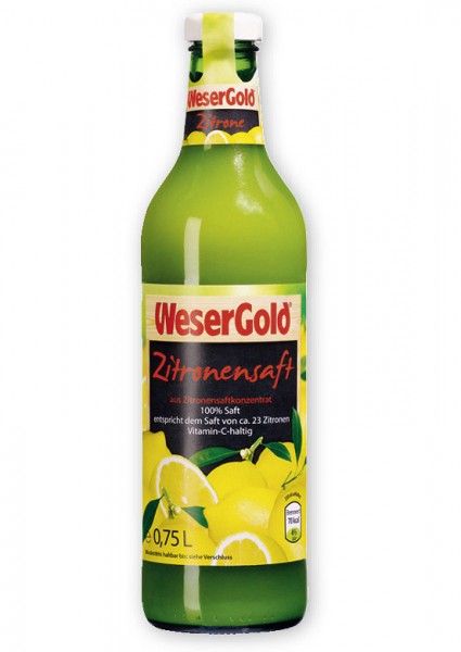 Weser Gold Zitronensaft 100% Saft 0,75L