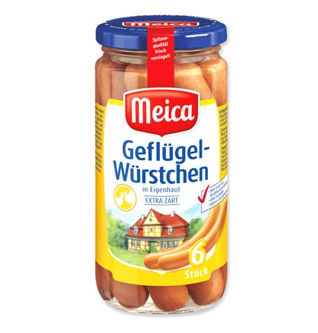 Meica Geflügel Würstchen, 6 Stück á 30g