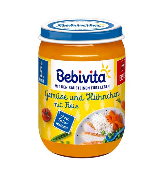 Bebivita Gemüse und Hühnchen mit Reis ab dem 5. Monat 190g