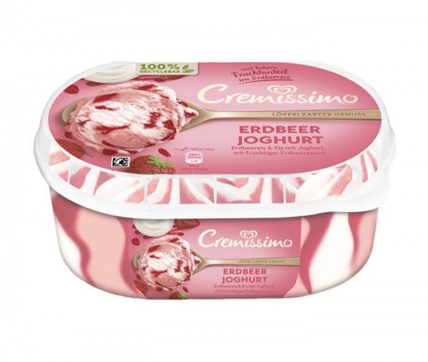 Langnese Eis Cremissimo Erdbeer Joghurt 900ml