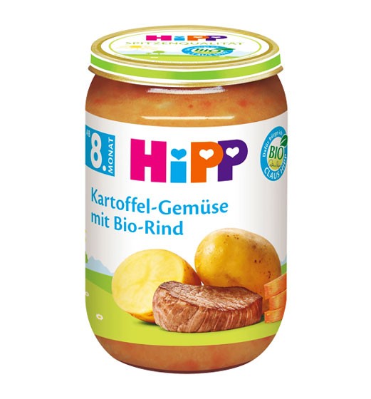 Hipp BIO Kartoffel-Gemüse mit Bio Rind ab dem 8. Monat 220g