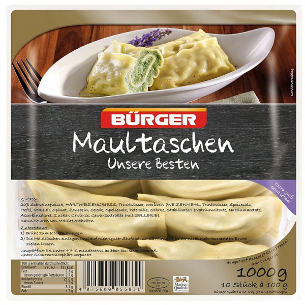 Bürger Maultaschen Unsere Besten 1kg