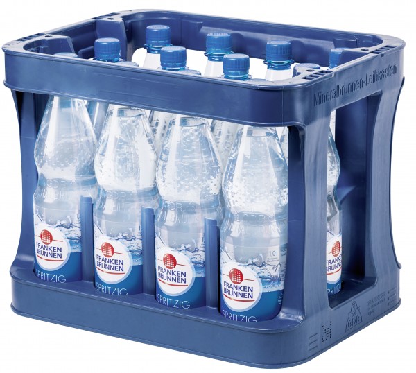 Franken Brunnen Mineralwasser Spritzig, 12 x 1,0L, PET