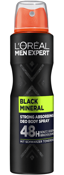 Loreal MEN Deo Spray Black Mineral, 48H, 150ml