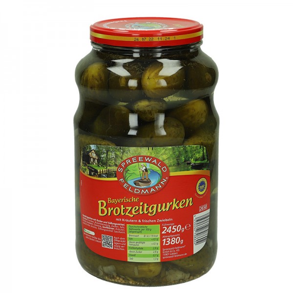 Spreewald Feldmann Bayerische Brotzeitgurken 2650ml Glas, 1,38kg