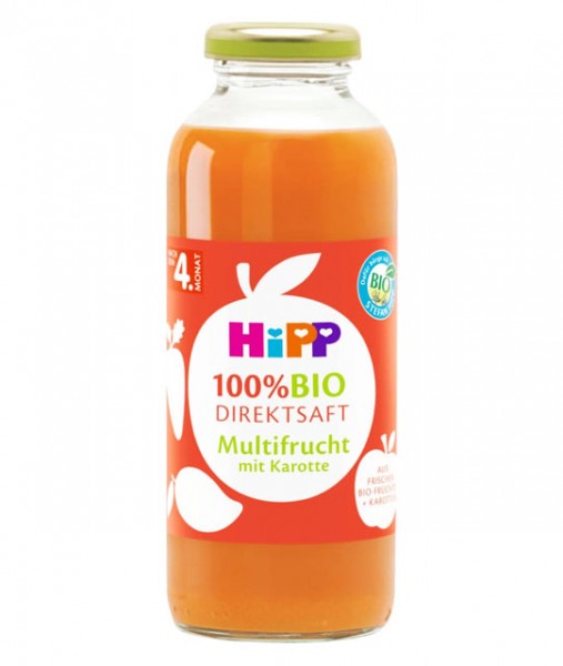Hipp 100% BIO Direktsaft Multifrucht mit Karotte nach dem 4. Monat 330ml