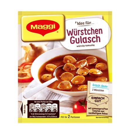 Maggi Fix Würstchen Gulasch für 2 Portionen