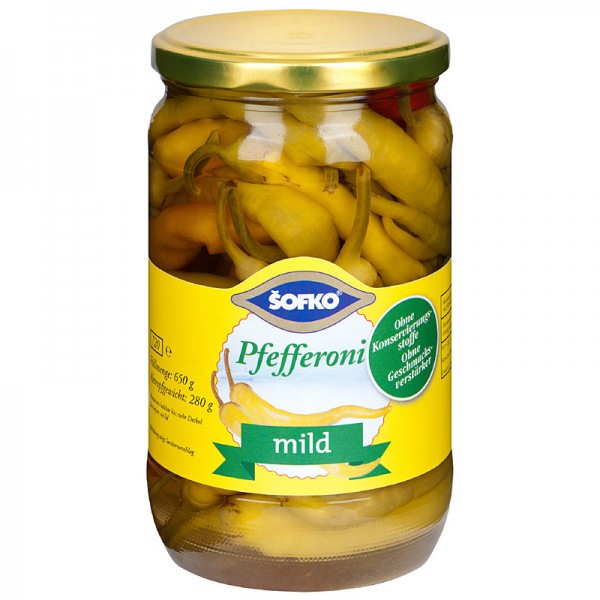 Sofko Pfefferoni mild im 720ml Glas, 260g