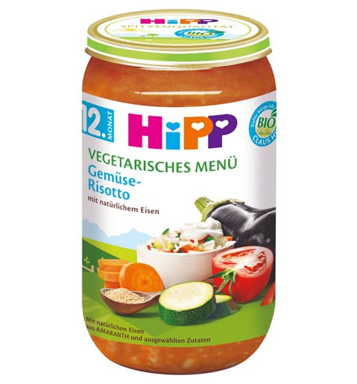 Hipp BIO Vegetarisches Menü Gemüse-Risotto ab dem 12. Monat 250g