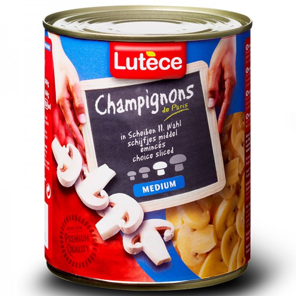 Lutèce Champignons Medium in Scheiben 2. Wahl 850ml Dose, 460g
