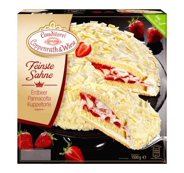 Coppenrath & Wiese Feinste Sahne Erdbeer Pannacotta Kuppeltorte 1500g