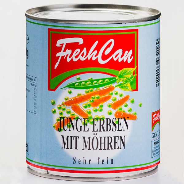 Freshcan Junge Erbsen sehr fein mit Möhren 850ml