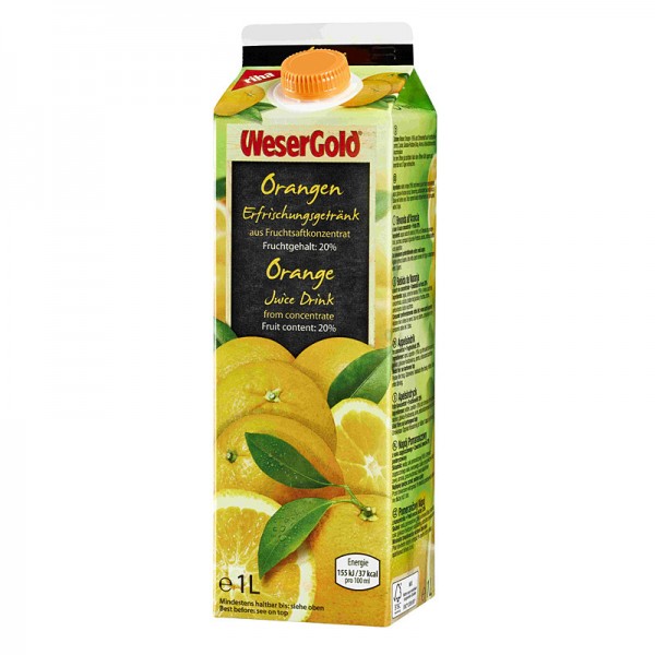 Weser Gold Orangen Fruchtsaftgetränk 1 Liter Packung