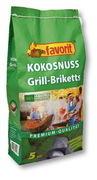 Favorit Kokosnuss Grill-Briketts XL 5kg