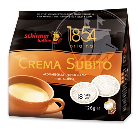 Schirmer Kaffee Crema Subito Kaffeepads 18 Stück