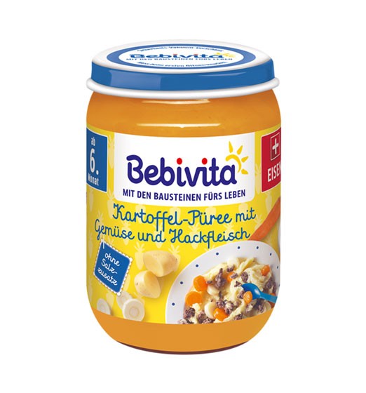 Bebivita Kartoffel-Püree mit Gemüse &amp; Hackfleisch ab dem 6. Monat 190g