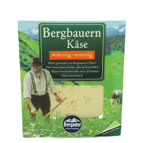 Bergader Käsescheiben, würzig - nussig, 48% 150g