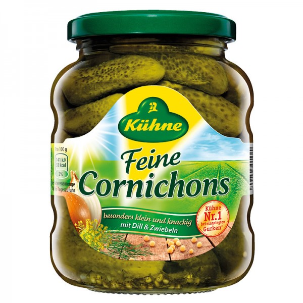 Kühne Feine Cornichons 370ml Glas, 190g