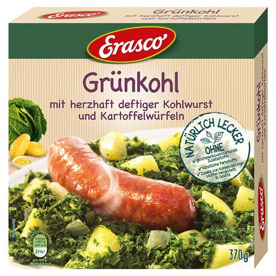 Erasco Grünkohl mit herzhaft deftiger Kohlwurst und Kartoffelwürfeln 370g