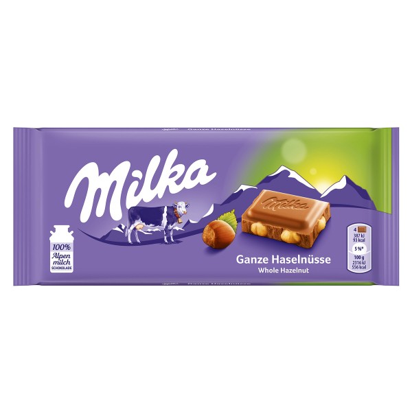 Milka Ganze Haselnüsse Schokolade,100g