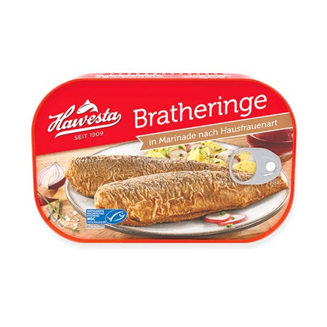 Hawesta MSC Bratheringe in Marinade nach Hausfrauenart 375g / 225g