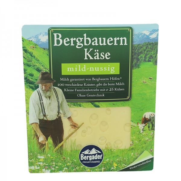 Bergader Bergbauern Käsescheiben, mild - nussig, 48% 150g
