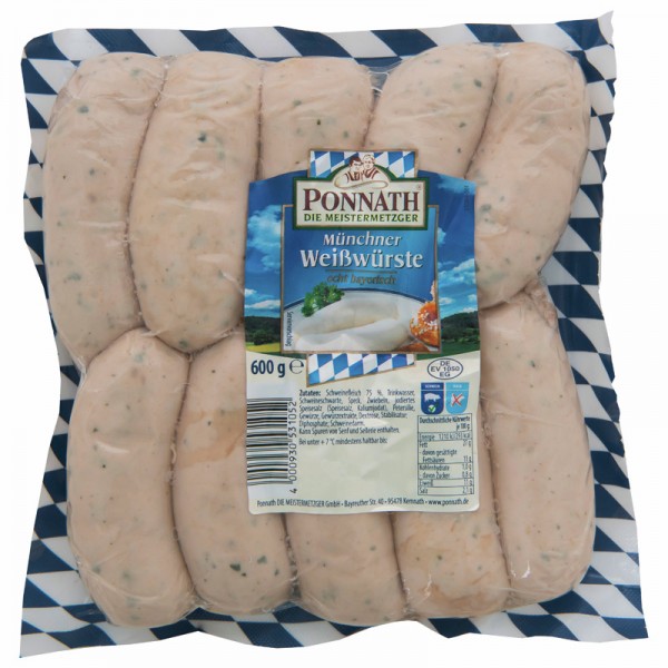 Ponnath Münchner Weißwurst 600g