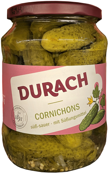 Durach Cornichons 720ml Glas, 370g