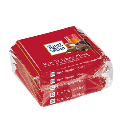 Ritter Sport Rum-Trauben-Nuss 5 Stück x 100g