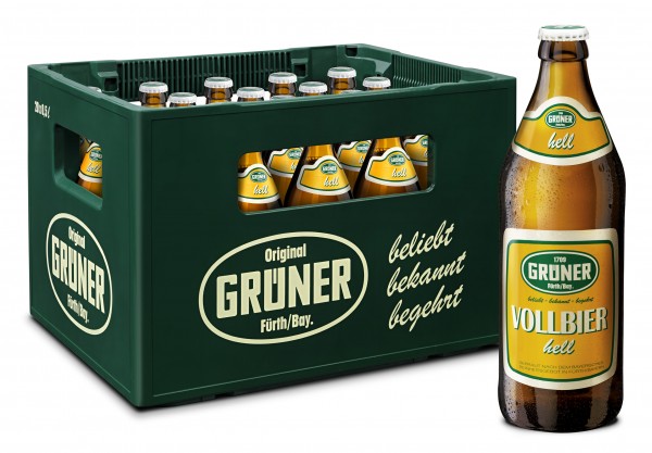 Grüner Vollbier Helles Bier 20x0,5l Flaschen