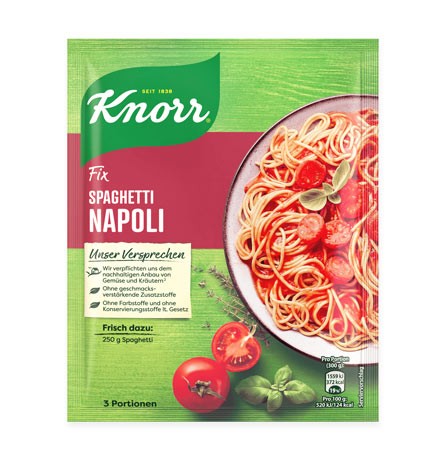 Knorr Fix Spaghetti Napoli für 3 Portionen