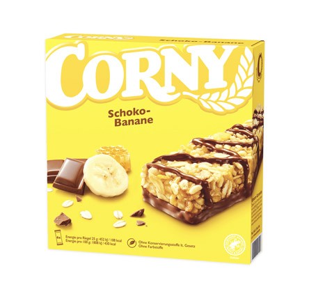 Corny Schoko-Banane Müsliriegel, 6 Riegel á 25g