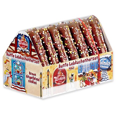 Wicklein Bunte Lebkuchenherzen mit Vollmilchschokolade 215g
